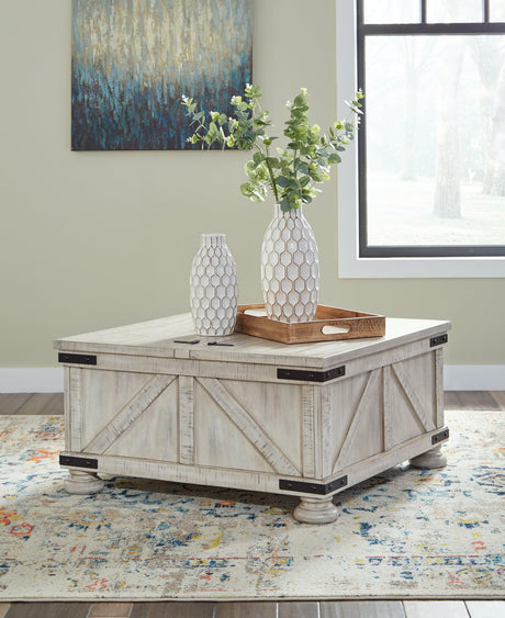 Carynhurst Whitewash Coffee Table With 1 End Table - Ella Furniture