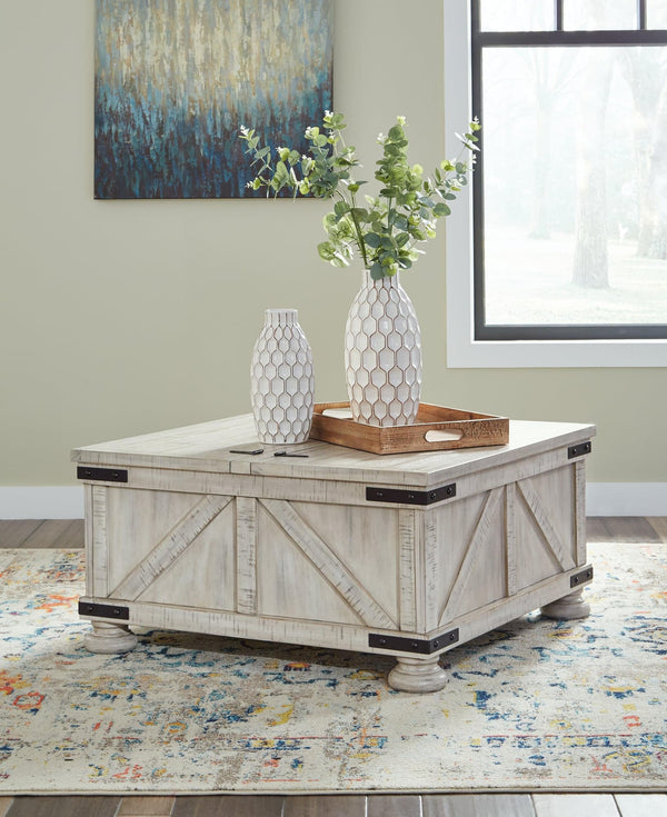 Carynhurst Whitewash Coffee Table With 2 End Tables - Ella Furniture