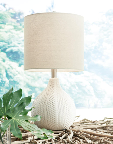 Rainermen Off White 2-Piece Table Lamp Set - Ella Furniture
