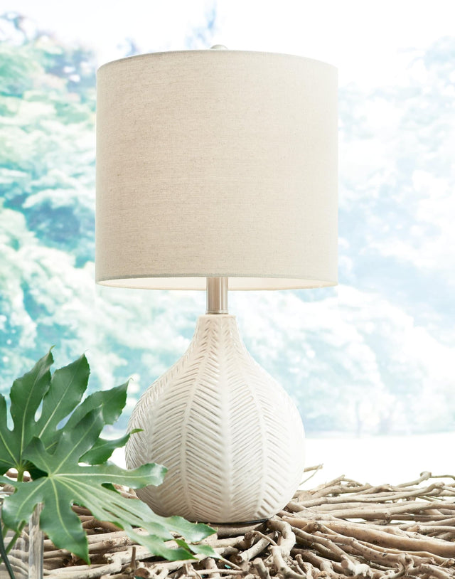 Rainermen Off White 2-Piece Table Lamp Set - Ella Furniture