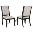 Phelps Upholstered Dining Side Chair Tan Distressed Noir (Set of 2)