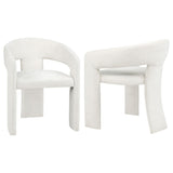 Carlow Upholstered Dining Arm Chair White (Set of 2)