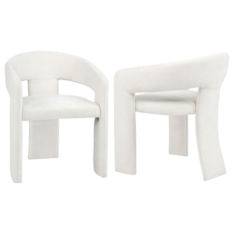 Carlow Upholstered Dining Arm Chair White (Set of 2)