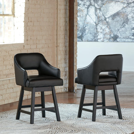 Tallenger Black/dark Brown 2-Piece Bar Stool - Ella Furniture