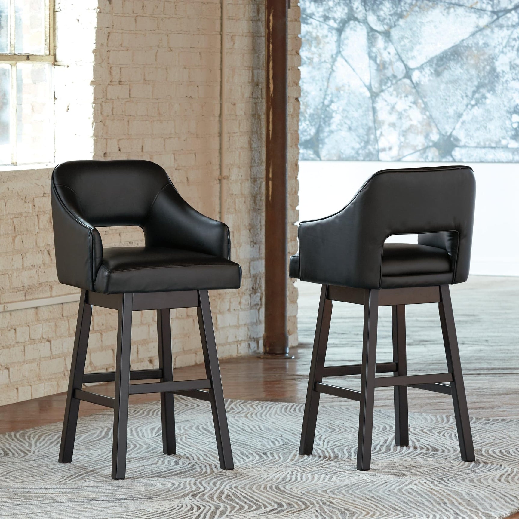 Tallenger Black/dark Brown 2-Piece Bar Stool PKG008409 - D380-930 | D380-930 - Ella Furniture
