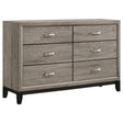 Watson 6-drawer Bedroom Dresser Cabinet Light Taupe