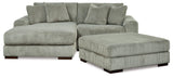 Lindyn Fog 2-Piece Sectional With Ottoman - Ella Furniture