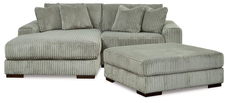 Lindyn Fog 2-Piece Sectional With Ottoman - Ella Furniture