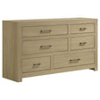 Hendricks 6-drawer Bedroom Dresser Storage Cabinet Light Oak