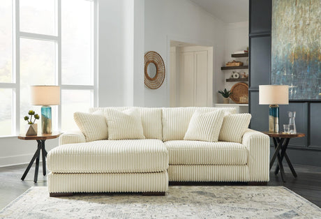 Lindyn Ivory 2-Piece Sectional With Ottoman - Ella Furniture