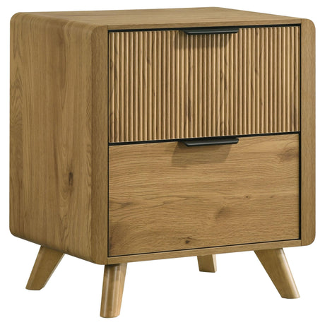 Bennett 2-drawer Bedroom Nightstand Bedside Table Light Oak