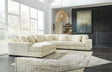 Lindyn Ivory 5-Piece Sectional With Ottoman - Ella Furniture