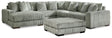 Lindyn Fog 5-Piece Sectional With Ottoman - Ella Furniture