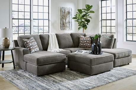 O'phannon Putty 2-Piece Sectional With Ottoman - Ella Furniture
