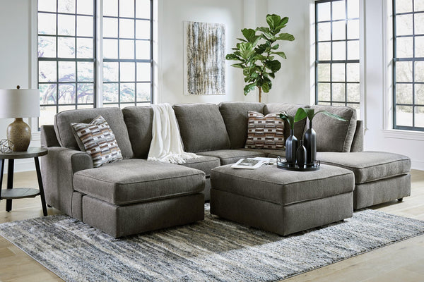 O'phannon Putty 2-Piece Sectional With Ottoman - Ella Furniture