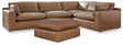 Emilia Caramel 4-Piece Sectional With Ottoman - Ella Furniture