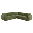 Elysia 5-piece Chenille Upholstered Modular Sectional Sofa Green