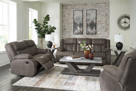 First Gunmetal Base Sofa, Loveseat And Recliner - Ella Furniture
