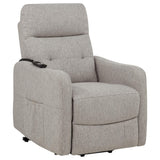 Dayes Upholstered Power Lift Recliner Chair Taupe