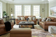 Carianna Caramel Sofa, Loveseat, Chair And Ottoman - Ella Furniture