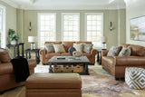 Carianna Caramel Sofa, Loveseat, Chair And Ottoman - Ella Furniture