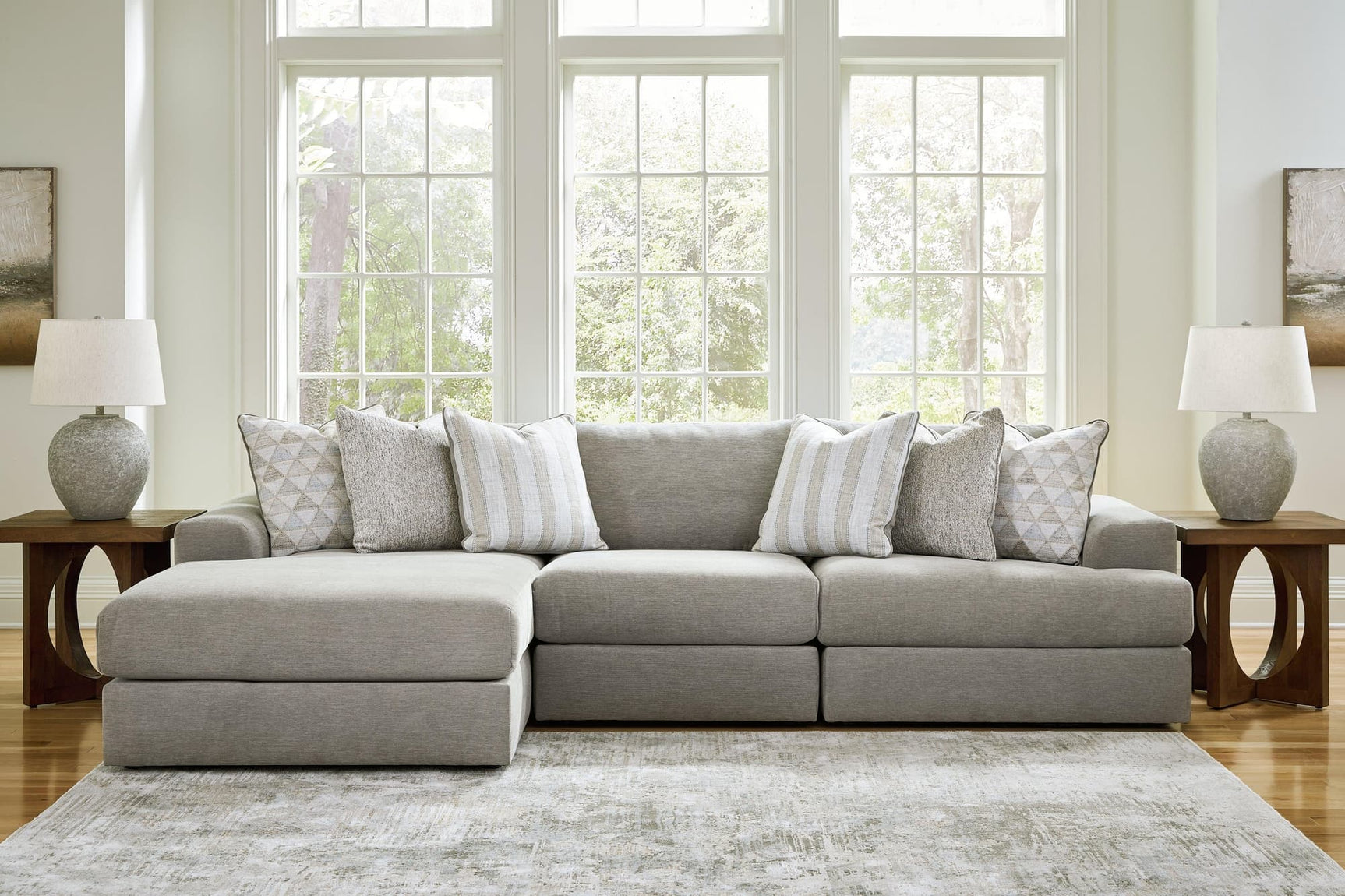 Avaliyah Ash 3-Piece Sectional With Ottoman PKG015530 - 58103S3 | 5810308 - Ella Furniture