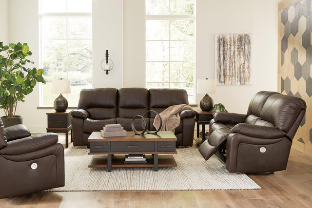 Leesworth Dark Brown Sofa, Loveseat And Recliner - Ella Furniture