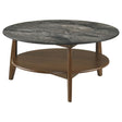 Bradley Round SmartTop Cocktail Coffee Table Smokey Grey and Brown