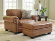 Carianna Caramel Chair And Ottoman - Ella Furniture