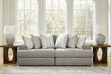 Avaliyah Ash 2-Piece Sectional With Ottoman - Ella Furniture