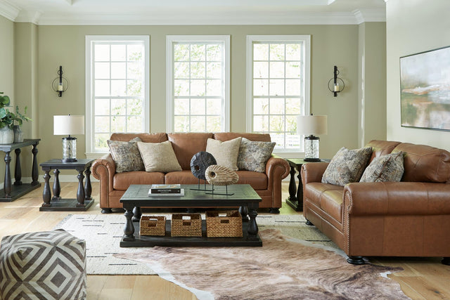 Carianna Caramel Sofa And Loveseat - Ella Furniture