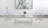 Cronin 3-piece Tempered Glass Top Coffee Table Set Chrome