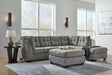 Marleton Gray 2-Piece Sectional With Ottoman - Ella Furniture
