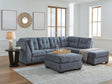 Marleton Denim 2-Piece Sleeper Sectional With Ottoman - Ella Furniture
