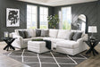 Koralynn Stone 3-Piece Sectional With Ottoman - Ella Furniture