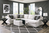 Koralynn Stone 3-Piece Sectional With Ottoman - Ella Furniture