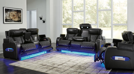 Boyington Black Sofa, Loveseat And Recliner - Ella Furniture