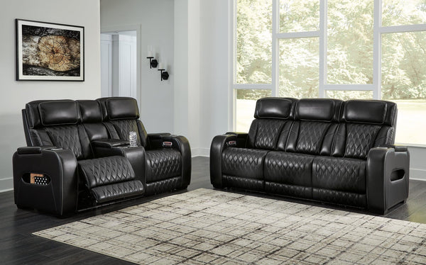 Boyington Black Sofa And Loveseat - Ella Furniture