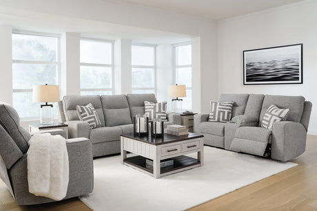Biscoe Pewter Sofa, Loveseat And Recliner - Ella Furniture