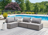 Bree Brown Zee 4-Piece Outdoor Sectional With End Table - Ella Furniture
