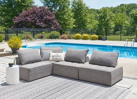 Bree Brown Zee 4-Piece Outdoor Sectional With End Table - Ella Furniture