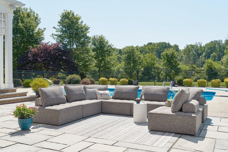 Bree Brown Zee 8-Piece Outdoor Sectional With Lounge Chair - Ella Furniture