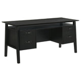 Goodson 64-inch 4-Drawer Double Pedestal Computer Desk Black