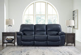 Leesworth Ocean Leather Power Reclining Sofa - Ella Furniture