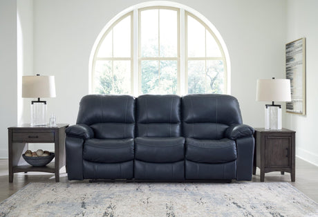 Leesworth Ocean Leather Power Reclining Sofa - Ella Furniture
