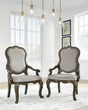 Maylee Dark Brown Dining Arm Chair - Ella Furniture