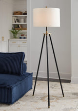 Cashner Black/gold Finish Floor Lamp - Ella Furniture
