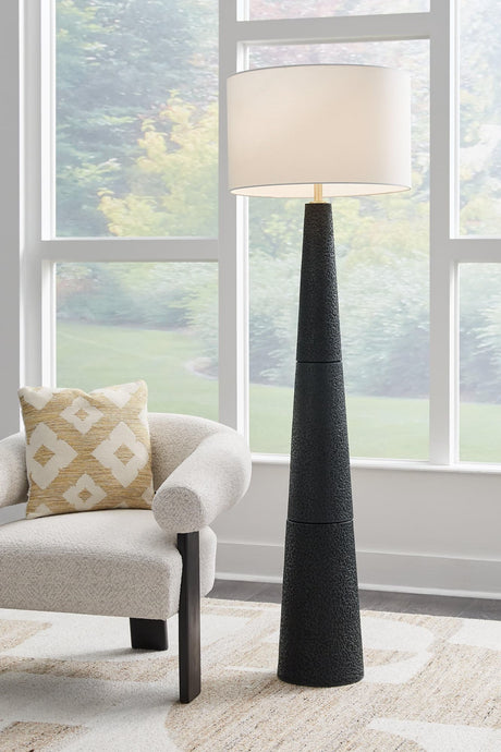Hallburg Black Floor Lamp - Ella Furniture