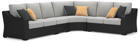 Beachcroft Black 4-Piece Outdoor Sectional - Ella Furniture