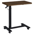 Westpark Pneumatic Adjustable C-Shape Side Table with Casters Dark Pine